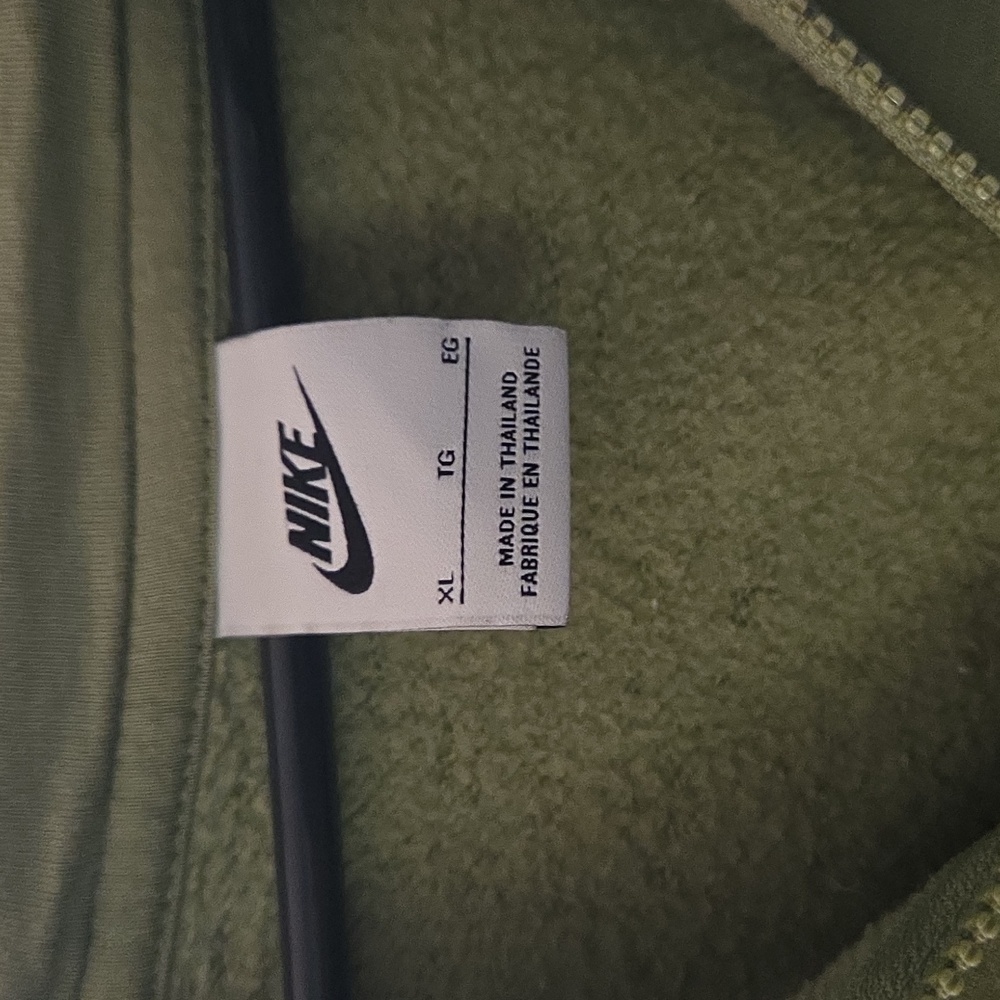 Nike Olive Green Zip-Up Hoodie XL - Picture 3 of 4